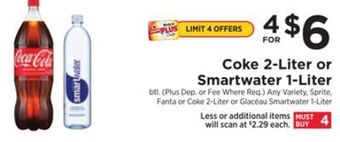 ShopRite Coke 2-liter or smartwater 1-liter offer