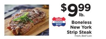 ShopRite Boneless new york strip steak offer