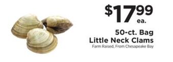 ShopRite 50-ct. bag little neck clams offer