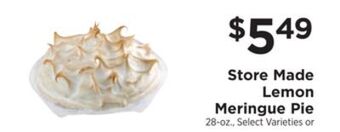 ShopRite Store made lemon meringue pie offer