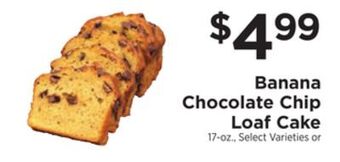ShopRite Banana chocolate chip loaf cake offer