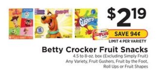 ShopRite Fruit snacks offer