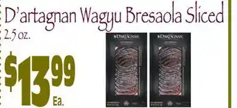 Wild By Nature D'artagnan wagyu bresaola offer