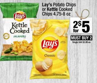 Super King Markets Lay's potato chips or kettle cooked chips offer