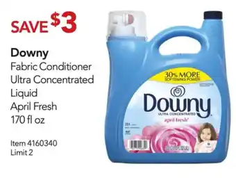 Costco Downy Fabric Conditioner Ultra Concentrated Liquid April Fresh 170 fl oz., offer