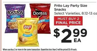 Food 4 Less Frito lay party size snacks offer
