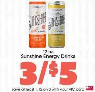 Harris Teeter Sunshine energy drinks offer