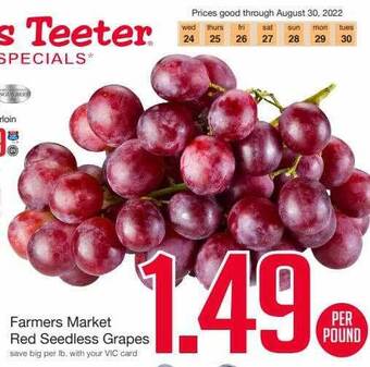 Harris Teeter Farmers market red seedless grapes offer