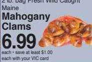 Harris Teeter Mahogany clams offer