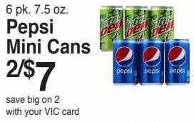 Harris Teeter Pepsi mini cans offer