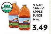 Clearly organic apple juice