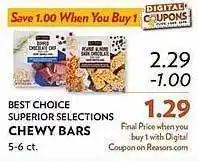 Reasors Best choice superior selections chewy bars offer