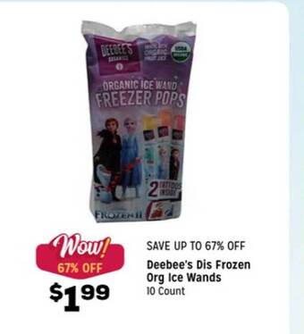 Grocery Outlet Deebee's dis frozen org ice wands offer