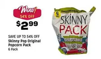Grocery Outlet Skinny pop original popcorn pack offer