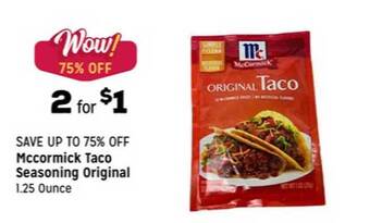 Grocery Outlet Mccormick taco seasoning original offer