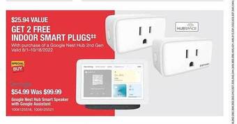 The Home Depot Google nest hub smart speaker with google assistant offer