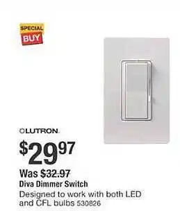 The Home Depot Diva dimmer switch lutron offer
