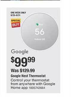 The Home Depot Google nest thermostat offer