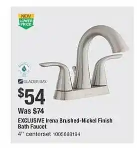 The Home Depot Irena brushed-nickel finish bath faucet offer