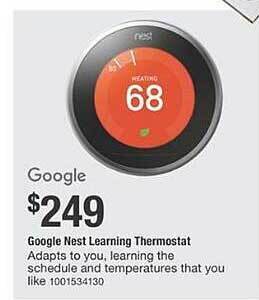 The Home Depot Google nest learning thermostat offer