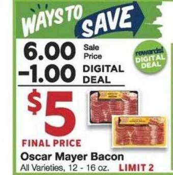Market Street Oscar mayer bacon offer
