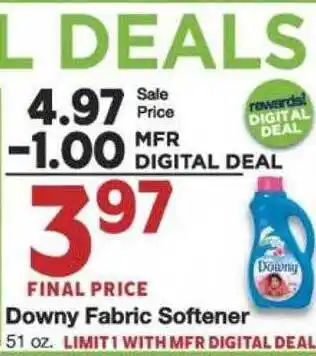 Market Street Downy fabric softener offer