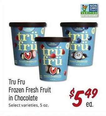 Sprouts Farmers Market Tru fru frozen fresh fruit in chocolate offer