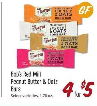 Sprouts Farmers Market Bob's red mill peanut butter & oats bars offer