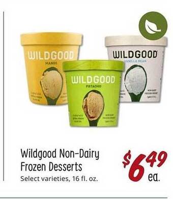 Sprouts Farmers Market Wildgood non-dairy frozen desserts offer