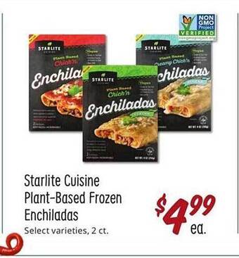 Sprouts Farmers Market Starlite cuisine plant-based frozen enchiladas offer