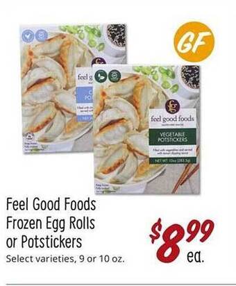 Sprouts Farmers Market Feel good foods frozen egg rolls or potstickers offer