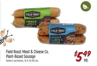 Sprouts Farmers Market Field roast meat & cheese co. plant-based sausage offer