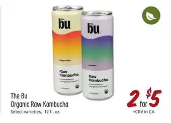 Sprouts Farmers Market The bu organic raw kombucha offer