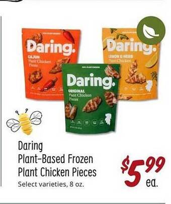 Sprouts Farmers Market Daring plant-based frozen plant chicken pieces offer