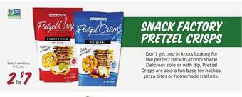 Sprouts Farmers Market Snack factory pretzel crisps offer