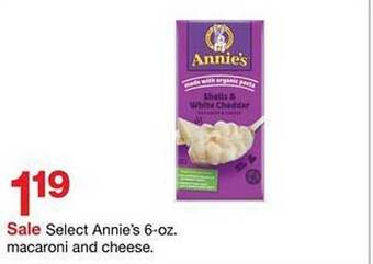 Target Select annie's macaroni and cheese offer