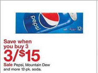 Target Pepsi mountain dew and more soda offer