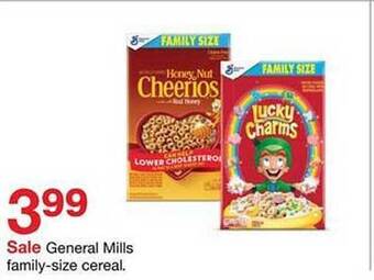 Target General mills family-size cereal offer