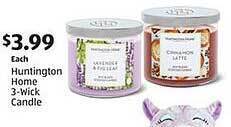 Aldi Huntington home 3-wick candle offer
