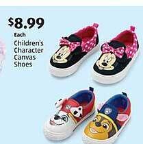 Aldi Children's character canvas shoes offer