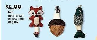 Aldi Heart to tail rope & bone dog toy offer