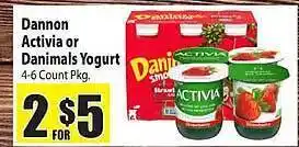 Dannon activia or danimals yogurt