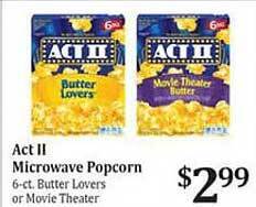 Rosauers Act ii microwave popcorn offer