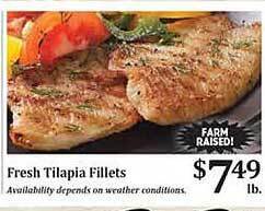 Rosauers Fresh tilapia fillets offer