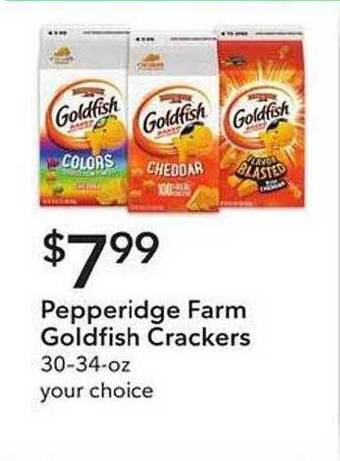 Weis Markets Pepperidge farm goldfish crackers offer