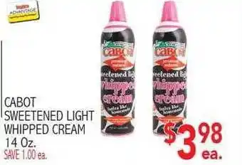 Ingles Markets Cabot sweetened light whipped cream offer
