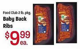 Maceys Food club baby back ribs offer