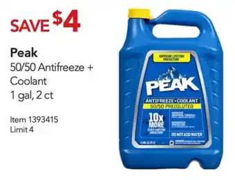 Peak 50/50 Antifreeze+Coolant 1 gal, 2ct