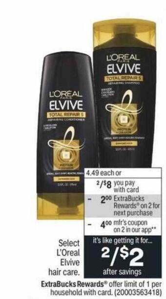 CVS L'oreal elvive hair care offer