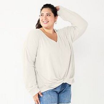 Kohl's Juniors' plus size so® solid front twist top offer